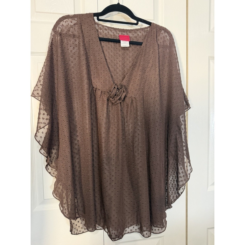 Betsey Johnson Women's Cover Up Brown Plus Size OSFM